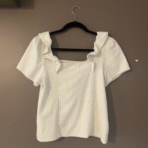 Madewell Square Neck Top with Ruffle Shoulder